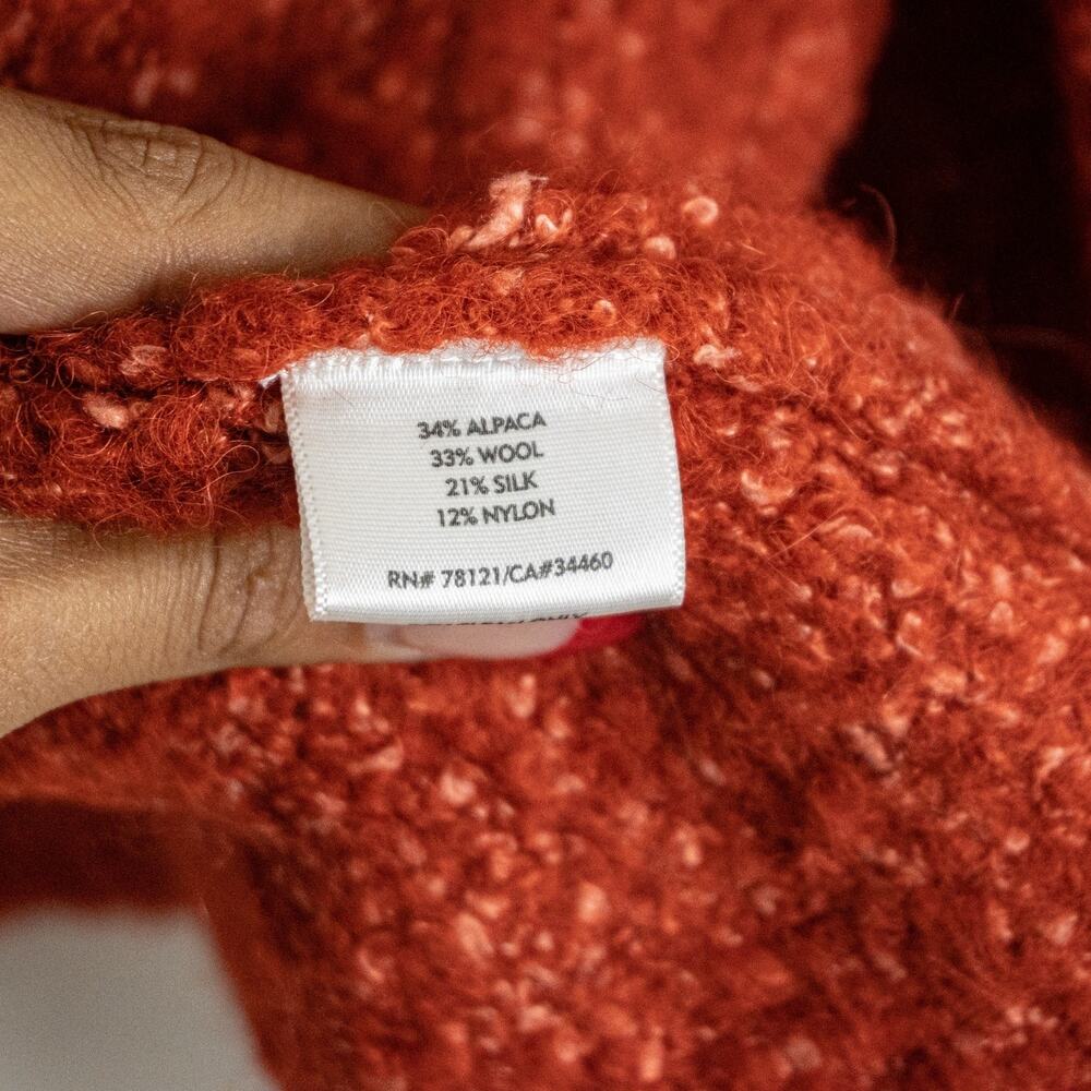 EILEEN FISHER Boucle tweed Coat Alpaca Wool in Burned Orange Medium - Picture 9 of 10